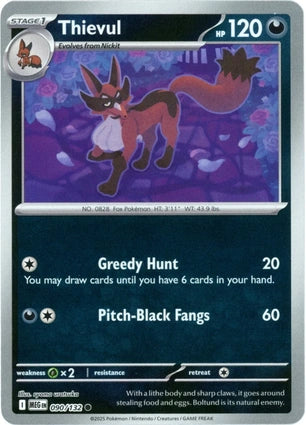 Thievul 090/132 (ME01: Mega Evolution)  - Reverse Holofoil