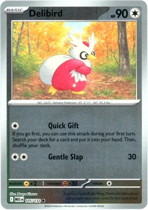 Delibird 105/132 (ME01: Mega Evolution)  - Reverse Holofoil