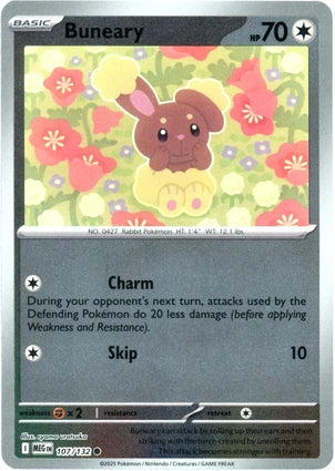 Buneary 107/132 (ME01: Mega Evolution)  - Reverse Holofoil