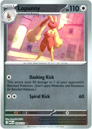 Lopunny 108/132 (ME01: Mega Evolution)  - Reverse Holofoil