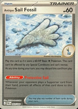 Antique Sail Fossil 069/088 (ME03: Perfect Order)  - Reverse Holofoil