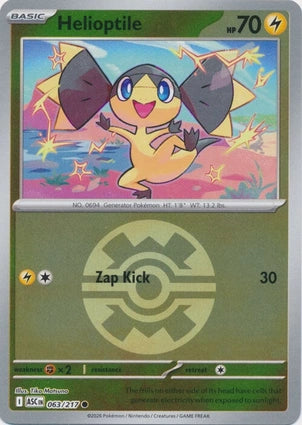 Helioptile 063/217 (ME: Ascended Heroes)  - Quick Ball Holofoil