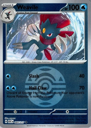 Weavile 045/217 (ME: Ascended Heroes)  - Dusk Ball Holofoil