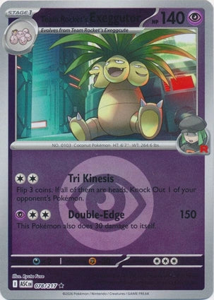 Team Rocket's Exeggutor 078/217 (ME: Ascended Heroes)  - Energy Holofoil