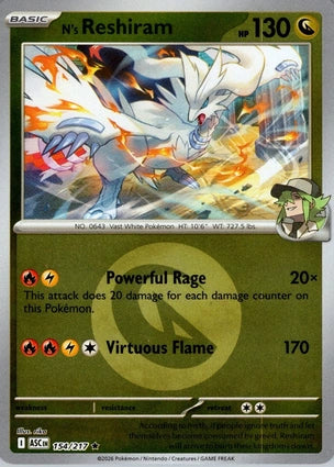 N's Reshiram 154/217 (ME: Ascended Heroes)  - Energy Holofoil