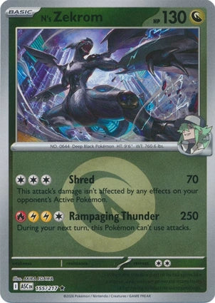 N's Zekrom 155/217 (ME: Ascended Heroes)  - Energy Holofoil