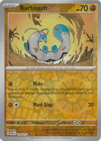Barboach 108/197 (SV03: Obsidian Flames)  - Reverse Holofoil
