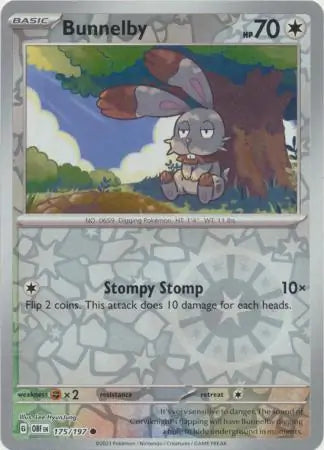 Bunnelby 175/197 (SV03: Obsidian Flames)  - Reverse Holofoil