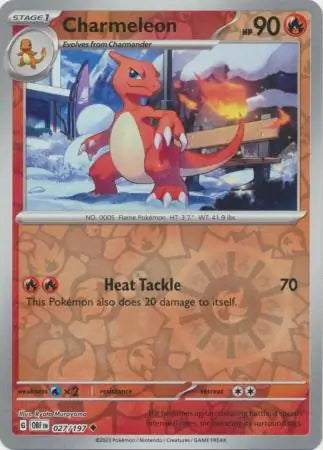 Charmeleon 027/197 (SV03: Obsidian Flames)  - Reverse Holofoil