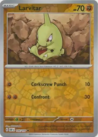 Larvitar 105/197 (SV03: Obsidian Flames)  - Reverse Holofoil