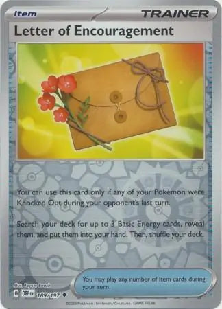 Letter of Encouragement 189/197 (SV03: Obsidian Flames)  - Reverse Holofoil