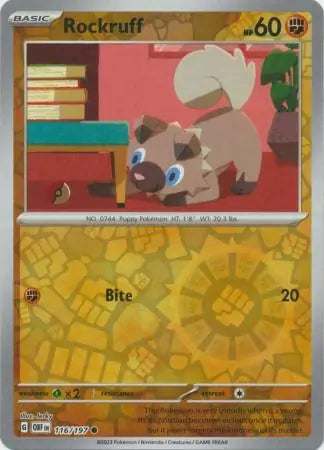 Rockruff 116/197 (SV03: Obsidian Flames)  - Reverse Holofoil