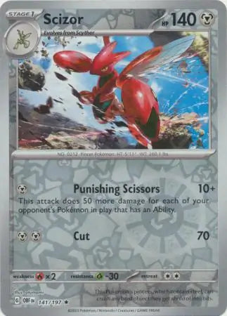 Scizor 141/197 (SV03: Obsidian Flames)  - Reverse Holofoil