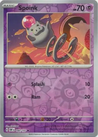 Spoink 090/197 (SV03: Obsidian Flames)  - Reverse Holofoil