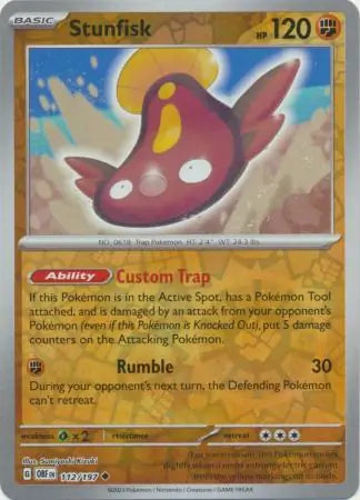 Stunfisk 112/197 (SV03: Obsidian Flames)  - Reverse Holofoil