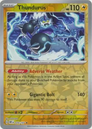 Thundurus 070/197 (SV03: Obsidian Flames)  - Reverse Holofoil