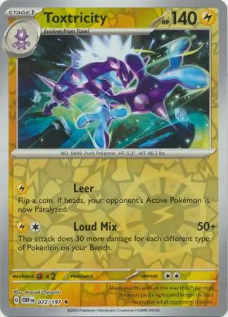 Toxtricity 072/197 (SV03: Obsidian Flames)  - Reverse Holofoil