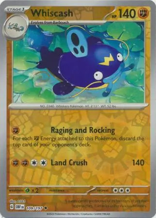 Whiscash 109/197 (SV03: Obsidian Flames)  - Reverse Holofoil