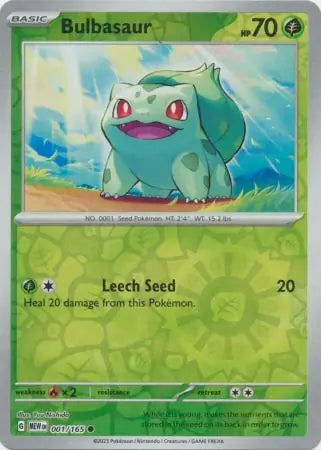 Bulbasaur 001 165 001/165 (SV: Scarlet & Violet 151)  - Reverse Holofoil