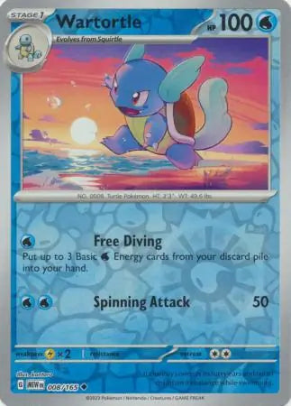 Wartortle 008/165 (SV: Scarlet & Violet 151)  - Reverse Holofoil