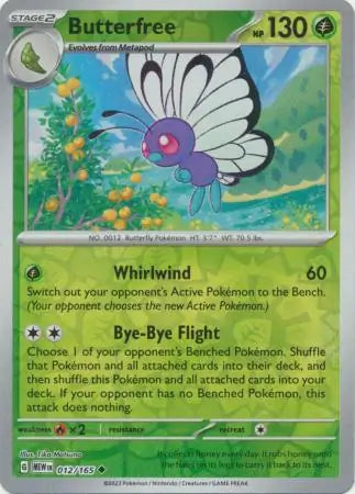 Butterfree 012/165 (SV: Scarlet & Violet 151)  - Reverse Holofoil