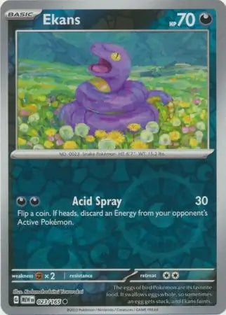 Ekans 023/165 (SV: Scarlet & Violet 151)  - Reverse Holofoil