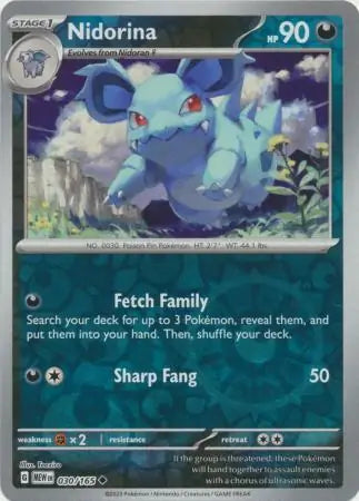 Nidorina 030/165 (SV: Scarlet & Violet 151)  - Reverse Holofoil