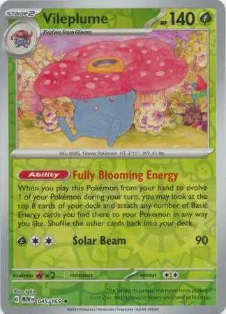 Vileplume 045/165 (SV: Scarlet & Violet 151)  - Reverse Holofoil