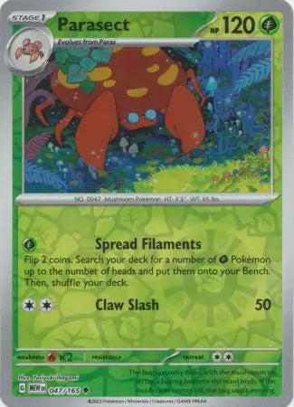 Parasect 047/165 (SV: Scarlet & Violet 151)  - Reverse Holofoil