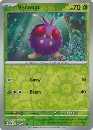 Venonat 048/165 (SV: Scarlet & Violet 151)  - Reverse Holofoil