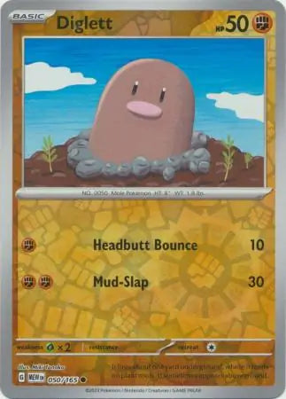 Diglett 050/165 (SV: Scarlet & Violet 151)  - Reverse Holofoil