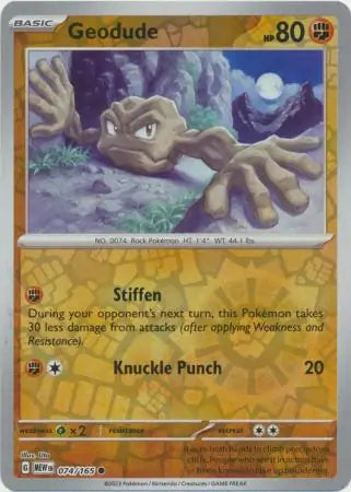 Geodude 074/165 (SV: Scarlet & Violet 151)  - Reverse Holofoil
