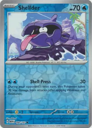 Shellder 090/165 (SV: Scarlet & Violet 151)  - Reverse Holofoil