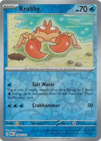 Krabby 098/165 (SV: Scarlet & Violet 151)  - Reverse Holofoil