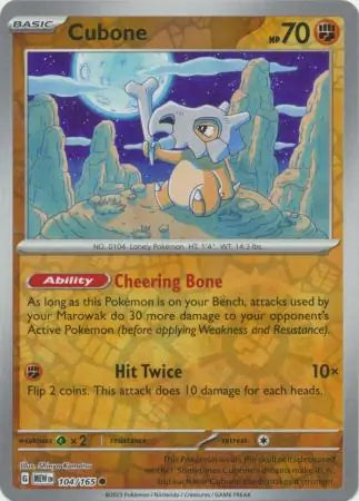 Cubone 104/165 (SV: Scarlet & Violet 151)  - Reverse Holofoil