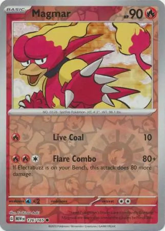 Magmar 126/165 (SV: Scarlet & Violet 151)  - Reverse Holofoil