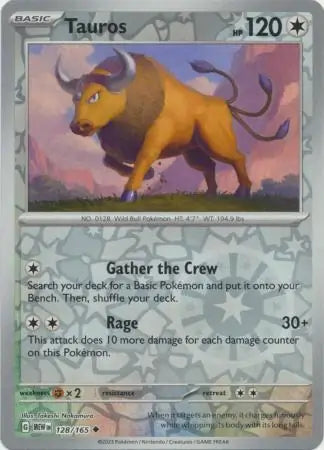 Tauros 128/165 (SV: Scarlet & Violet 151)  - Reverse Holofoil