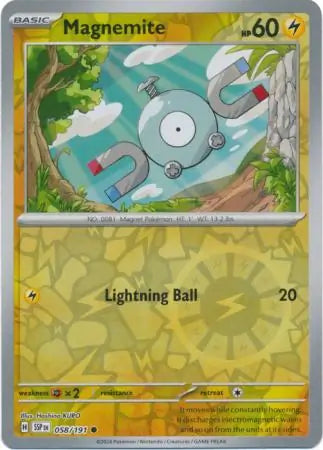 Magnemite 058/191 (SV08: Surging Sparks)  - Reverse Holofoil