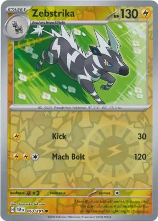 Zebstrika 063/191 (SV08: Surging Sparks)  - Reverse Holofoil