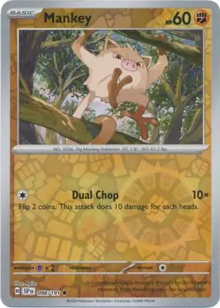 Mankey 098/191 (SV08: Surging Sparks)  - Reverse Holofoil