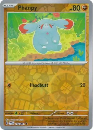 Phanpy 102/191 (SV08: Surging Sparks)  - Reverse Holofoil