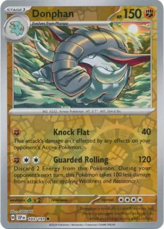 Donphan 103/191 (SV08: Surging Sparks)  - Reverse Holofoil