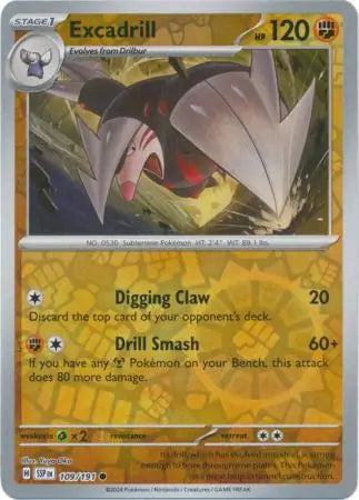 Excadrill 109/191 (SV08: Surging Sparks)  - Reverse Holofoil
