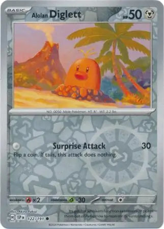 Alolan Diglett 122/191 (SV08: Surging Sparks)  - Reverse Holofoil