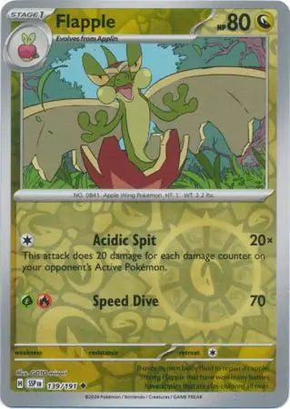 Flapple 139/191 (SV08: Surging Sparks)  - Reverse Holofoil