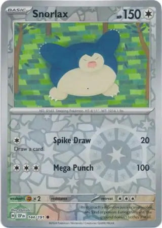 Snorlax 144/191 (SV08: Surging Sparks)  - Reverse Holofoil