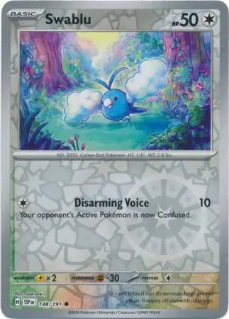 Swablu 148/191 (SV08: Surging Sparks)  - Reverse Holofoil