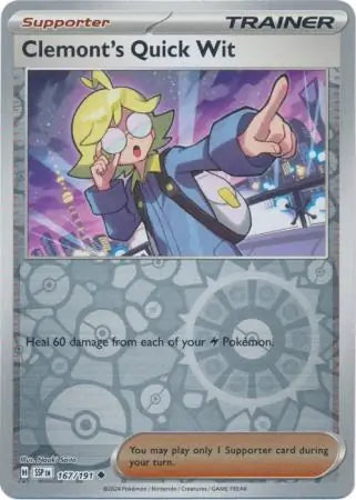 Clemont's Quick Wit 167/191 (SV08: Surging Sparks)  - Reverse Holofoil