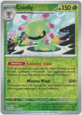 Cradily 006/142 (SV07: Stellar Crown)  - Reverse Holofoil
