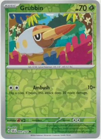 Grubbin 009/142 (SV07: Stellar Crown)  - Reverse Holofoil